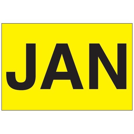Bsc Preferred 2 x 3'' - ''JAN'' Fluorescent Yellow Months of the Year Labels BUY00021172